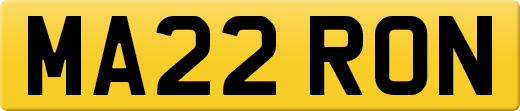 MA22 RON private number plate